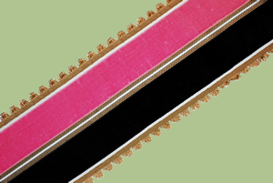 French Vintage Velvet and Satin Striped Ribbon